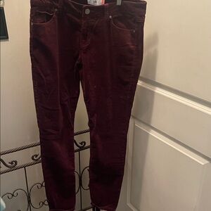 CaBi Deep Red Corduroy Trousers- 12 - NWOT